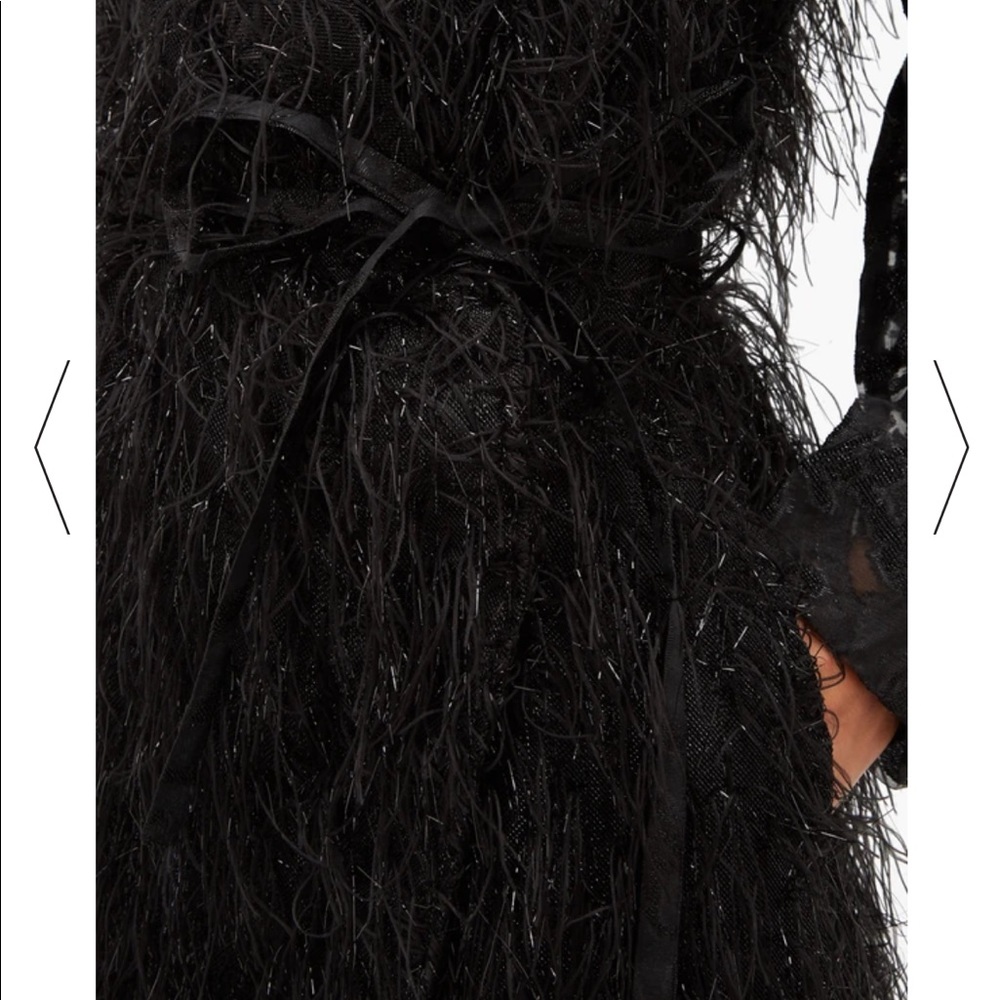 GANNI Feathered-Skirt Brocade-Organza CoatDress - Picture 6 of 9